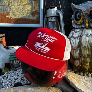 Vintage Red and White Trucker Hat